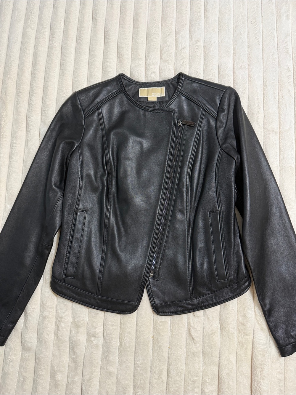 100% genuine Leather Moto Jacket - Michael Kors